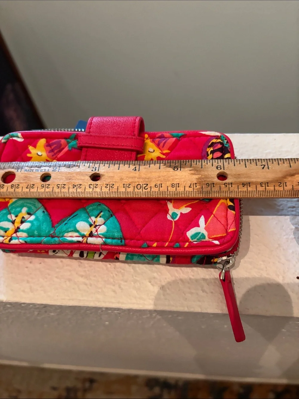 Vera Bradley Quilted Floral Wristlet in Hot Pink & Yellow